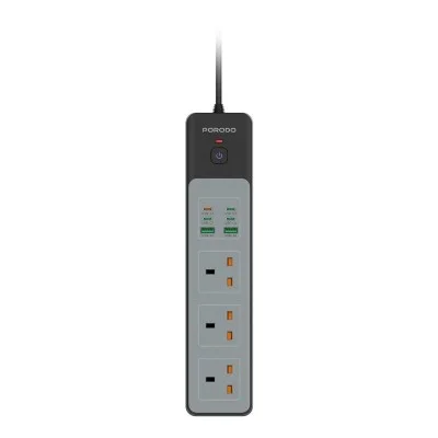 Porodo 3Ac | 45W | 300W Power Strip - Black